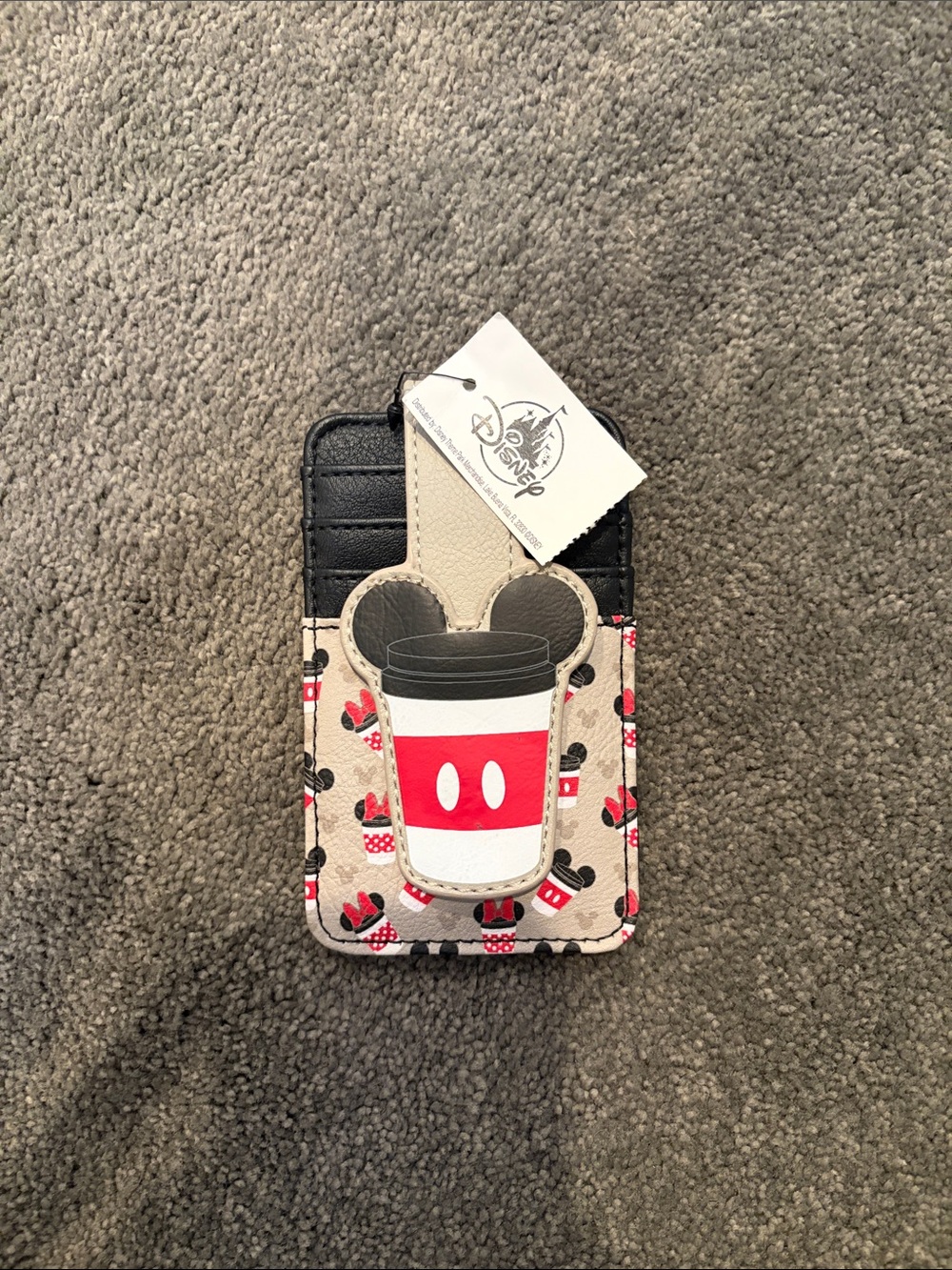 Disney Mickey Mouse Coffee Cup Card Holder - Black & Cream